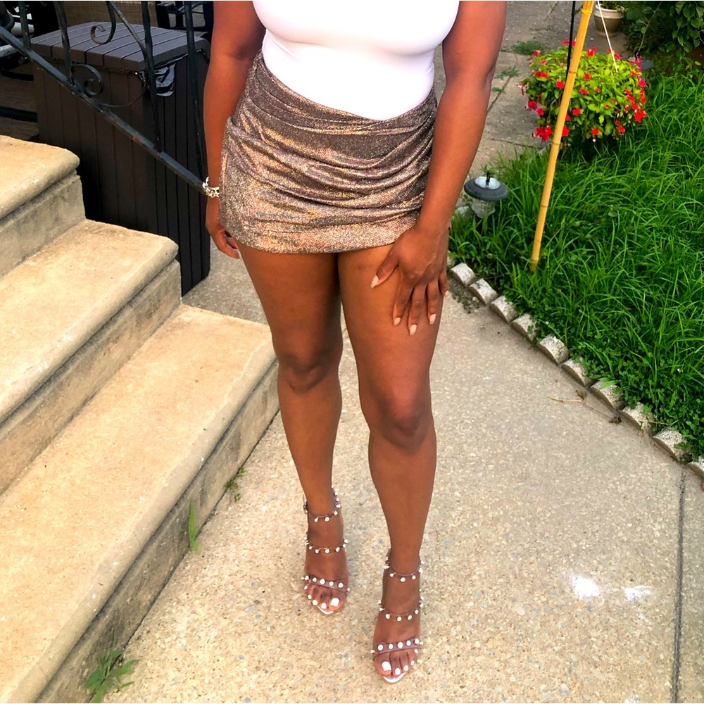 House Of CB Silver Sparkly Skirt